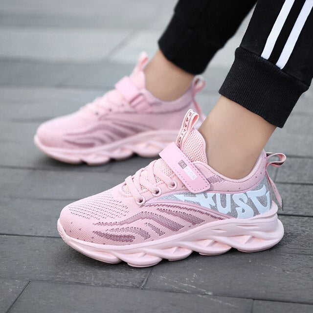 Lace-Up Girls Breathable Running Shoes